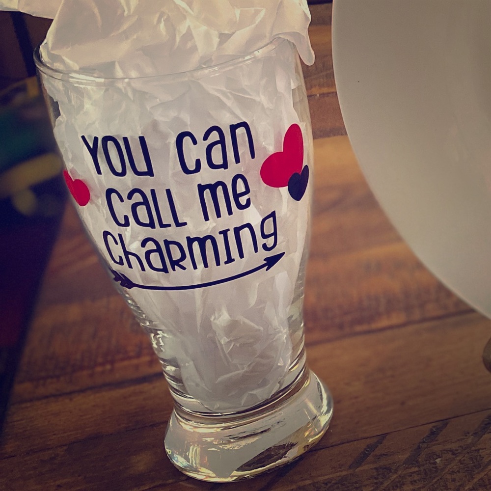 You can call me charming valentine beer mug